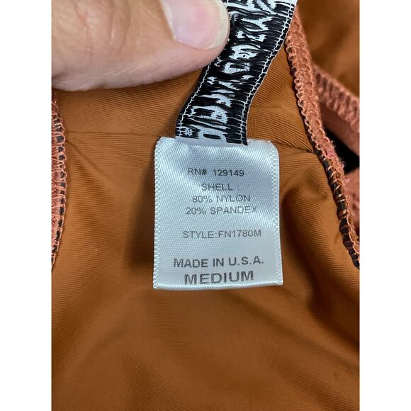 Dippin' Daisy's The Toxic Fantasy Deep V One Piece Swimsuit Bronze Rust Medium - Picture 8 of 10